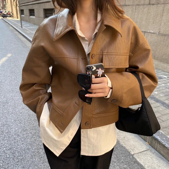 Petra | Damen Modische Kurze Jacke mit Boxy-Passform