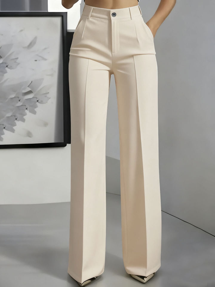 Damenhose High Waist Gerade Büro Elegant Business - Aprikose