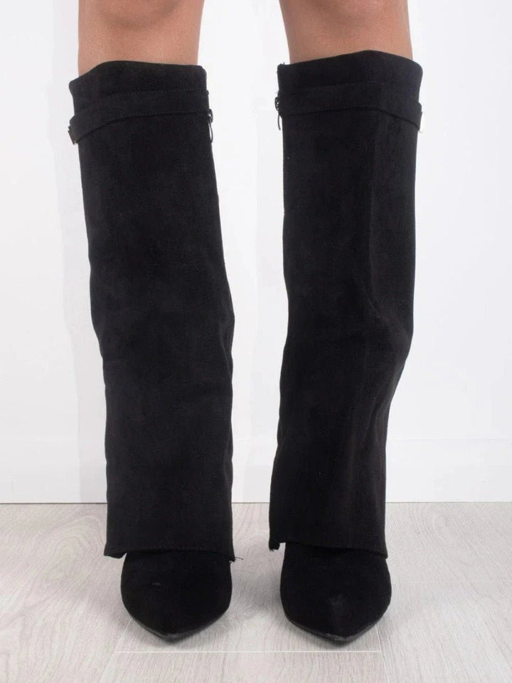 Damenstiefel Wildleder Kniehoch Elegante Stiefel