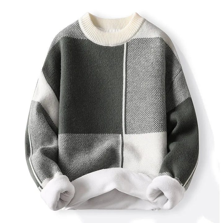 David | Herren Frühlings Colorblock Rundhals Pullover