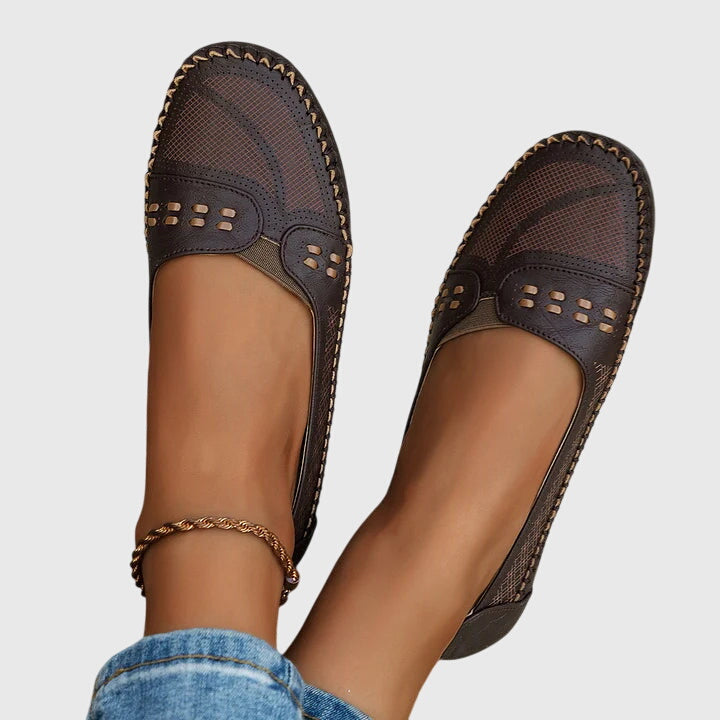 Petra | Damen Frühlings Perforierte Lässige Loafer