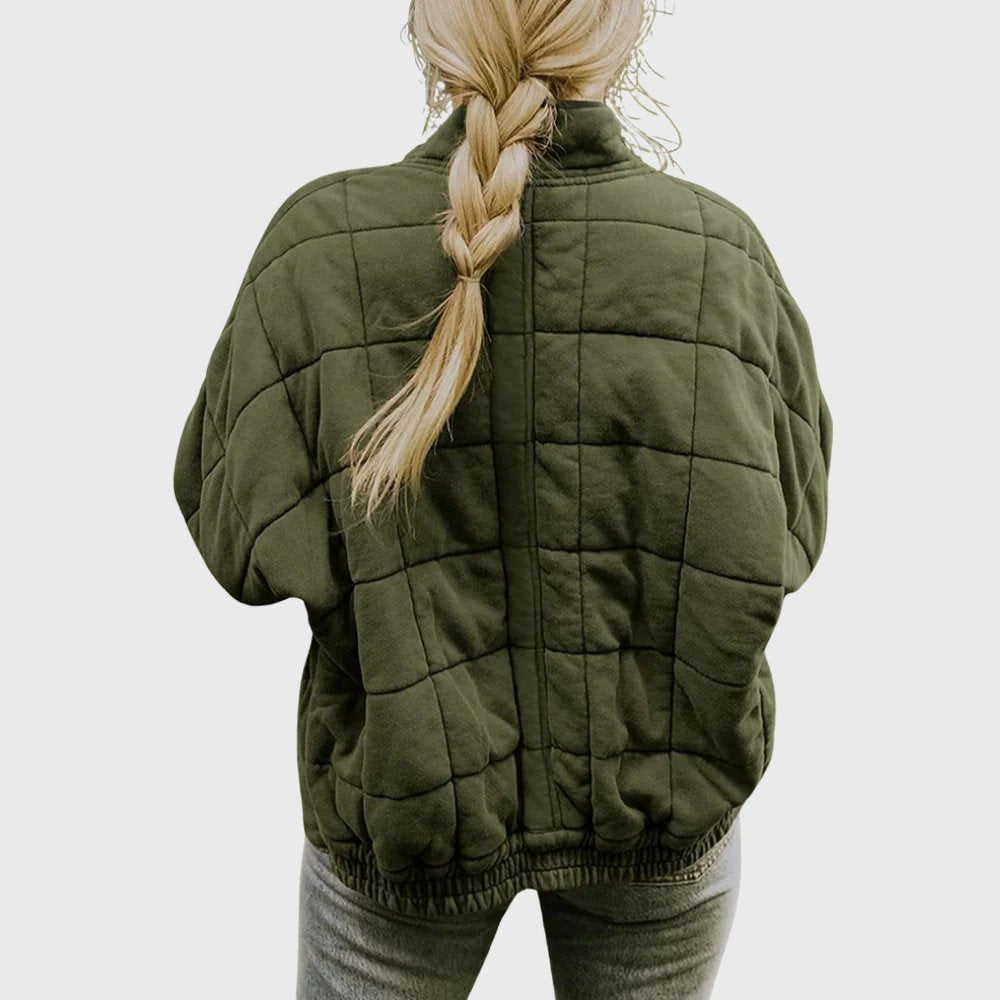 Gesteppte Damen Jacke Oversized Reißverschluss