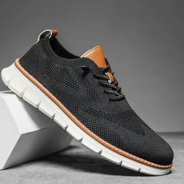 Herren Atmungsaktive Leichte Schnür-Sneaker im Casual-Stil - Schwarz