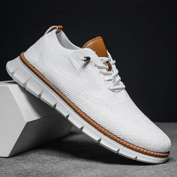 Herren Atmungsaktive Leichte Schnür-Sneaker im Casual-Stil - Weiß