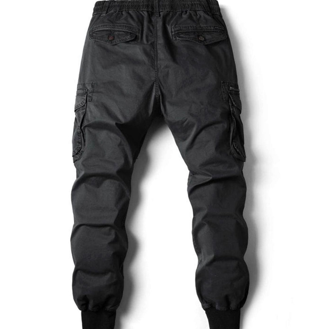 Herren Cargo-Jogger schmal zulaufender Passform Elastikbund Seitentaschen