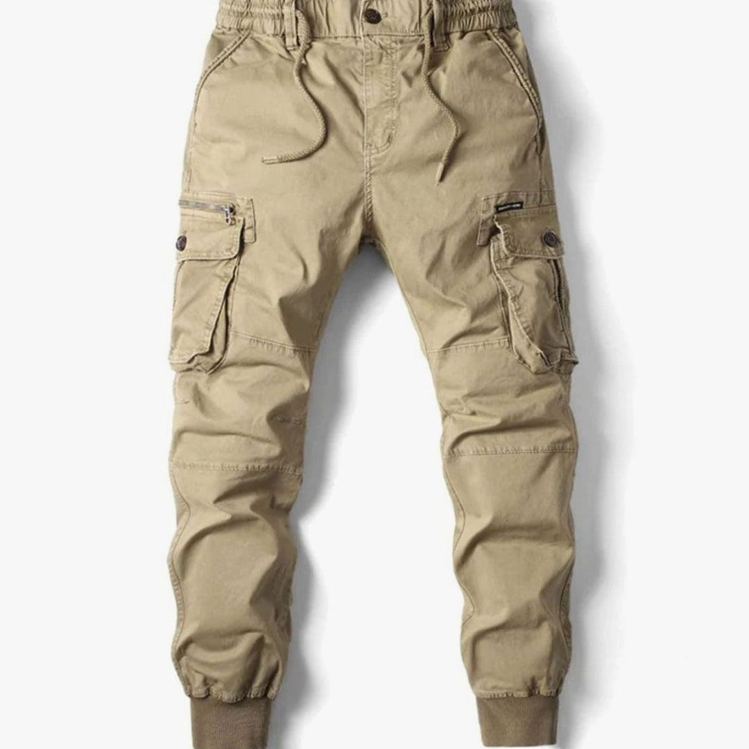 Herren Cargo-Jogger schmal zulaufender Passform Elastikbund Seitentaschen