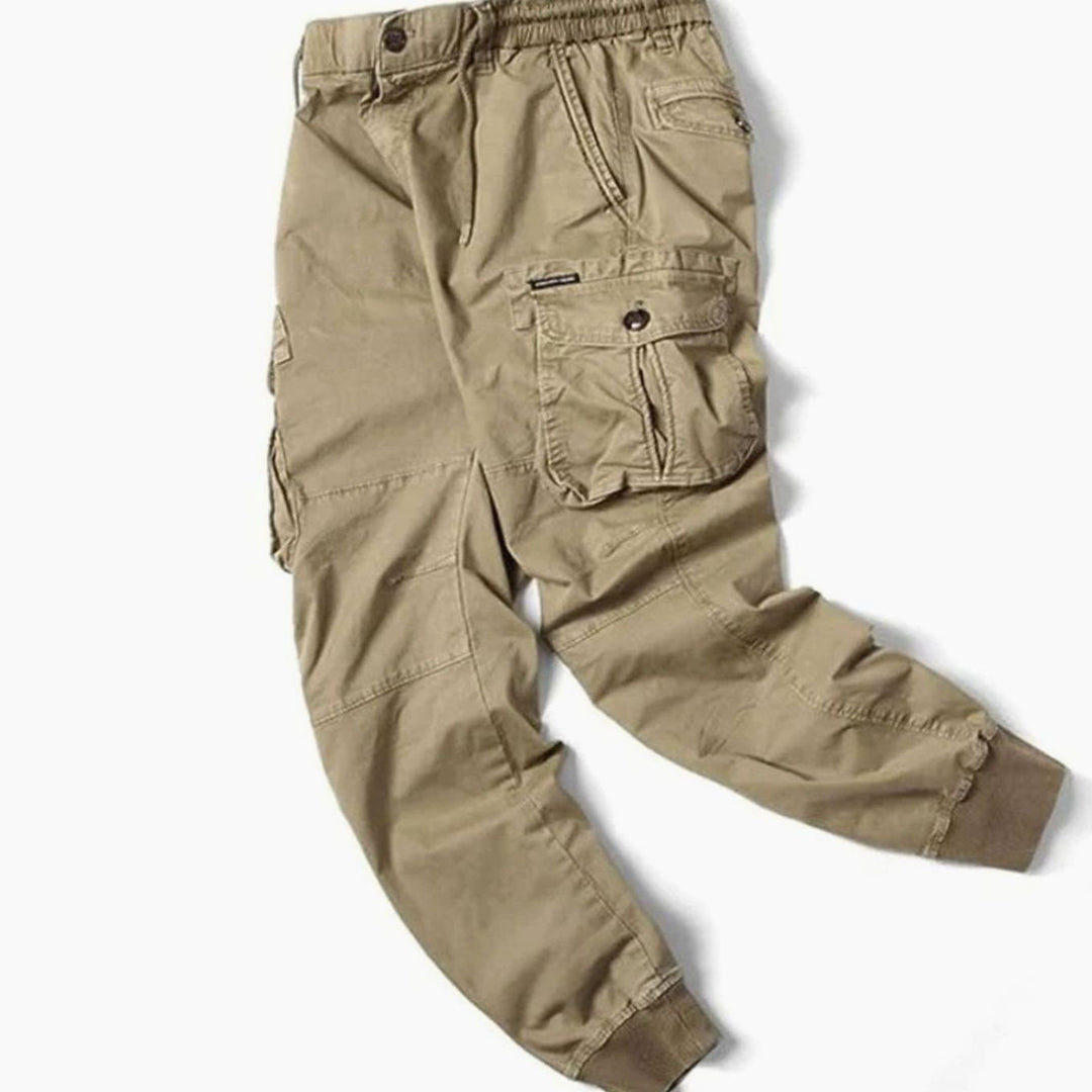 Herren Cargo-Jogger schmal zulaufender Passform Elastikbund Seitentaschen