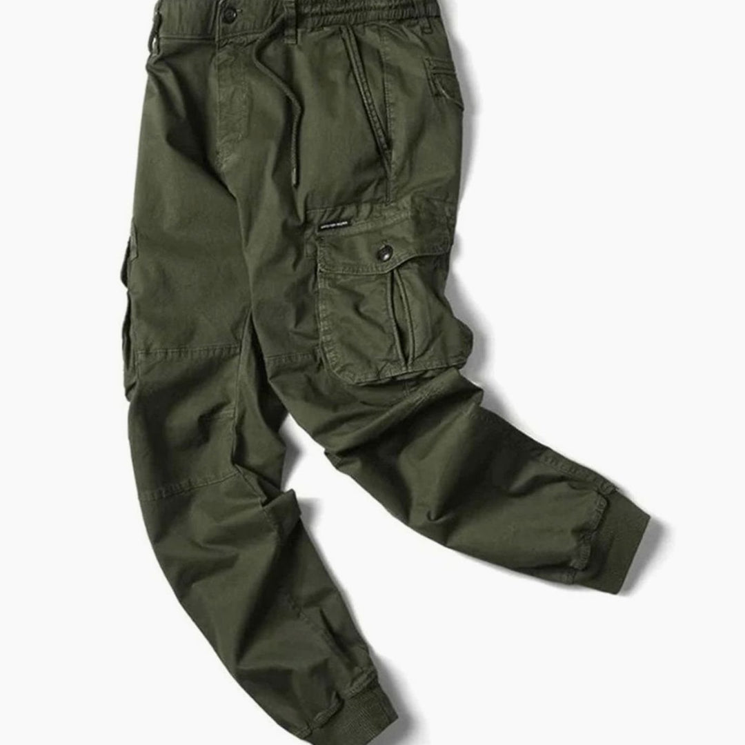 Herren Cargo-Jogger schmal zulaufender Passform Elastikbund Seitentaschen