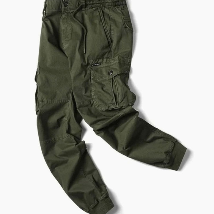 Herren Cargo-Jogger schmal zulaufender Passform Elastikbund Seitentaschen