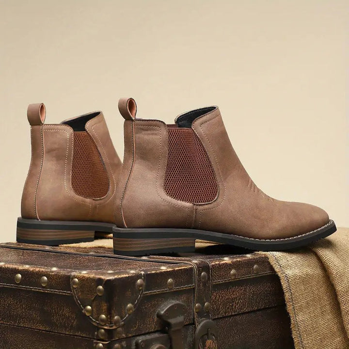 Herren Chelsea Boots Zeitlose Slip-On Stiefel mit Elastikeinsatz