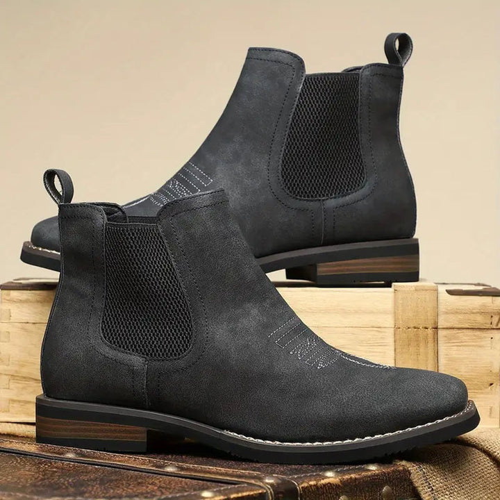 Herren Chelsea Boots Zeitlose Slip-On Stiefel mit Elastikeinsatz