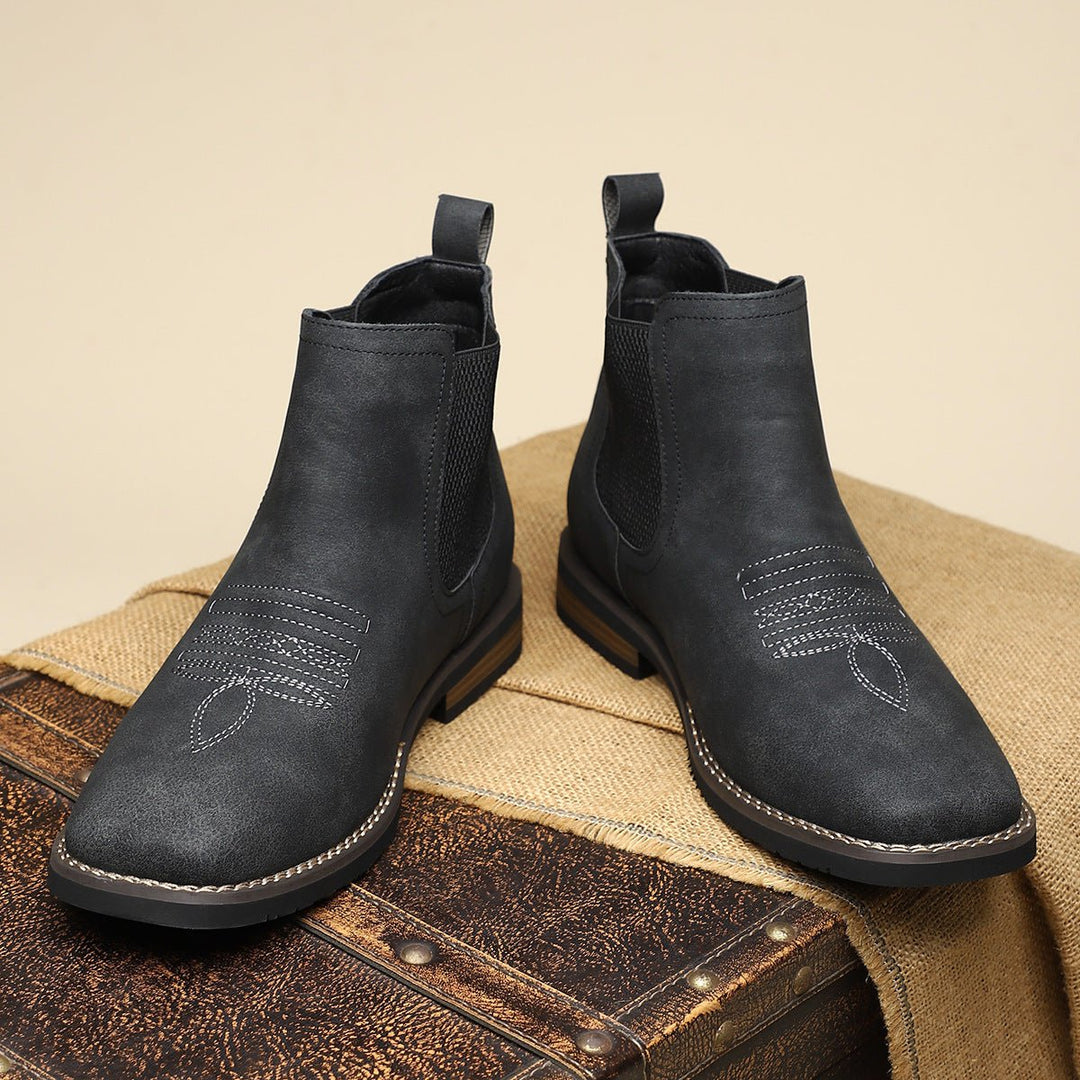 Herren Chelsea Boots Zeitlose Slip-On Stiefel mit Elastikeinsatz