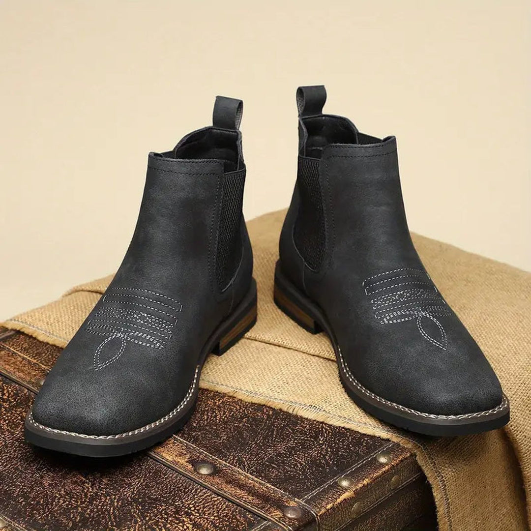 Herren Chelsea Boots Zeitlose Slip-On Stiefel mit Elastikeinsatz