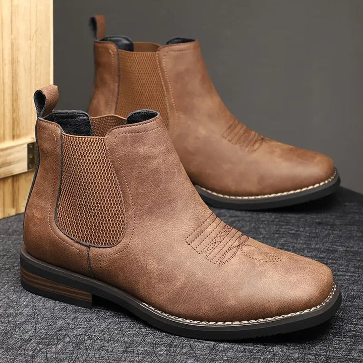 Herren Chelsea Boots Zeitlose Slip-On Stiefel mit Elastikeinsatz
