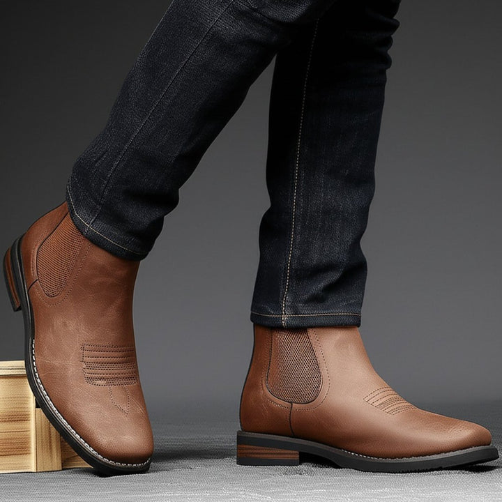 Herren Chelsea Boots Zeitlose Slip-On Stiefel mit Elastikeinsatz