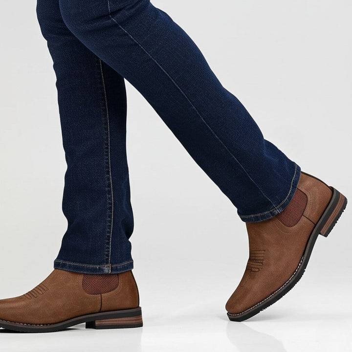 Herren Chelsea Boots Zeitlose Slip-On Stiefel mit Elastikeinsatz