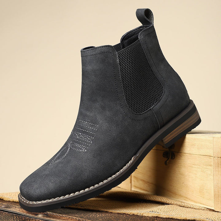 Herren Chelsea Boots Zeitlose Slip-On Stiefel mit Elastikeinsatz