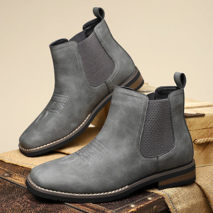 Herren Chelsea Boots Zeitlose Slip-On Stiefel mit Elastikeinsatz