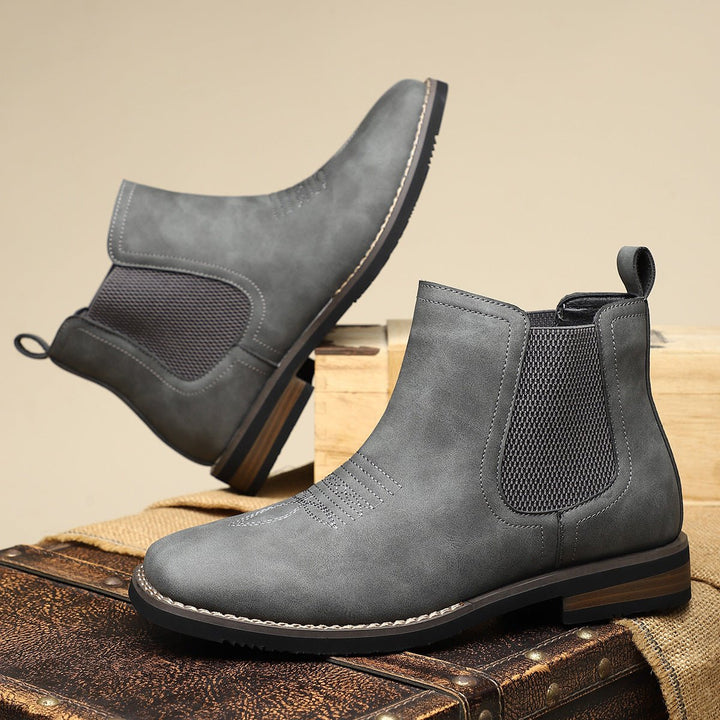 Herren Chelsea Boots Zeitlose Slip-On Stiefel mit Elastikeinsatz