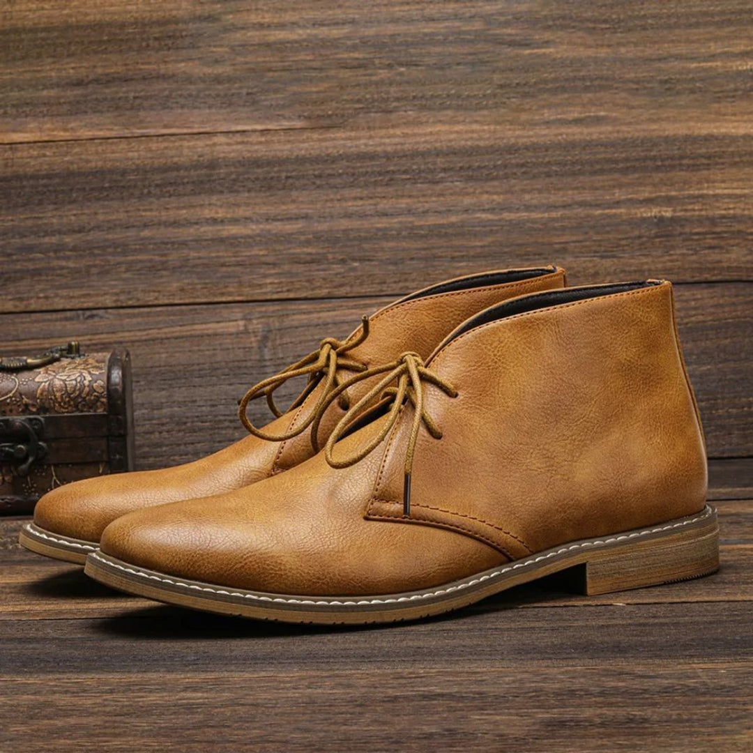 Herren Chukka Mens Boots Schnürung Knöchelhohe Lederstiefel - Braun