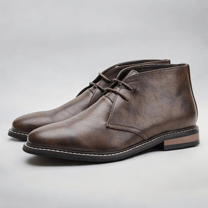 Herren Chukka Mens Boots Schnürung Knöchelhohe Lederstiefel - Dunkelbraun