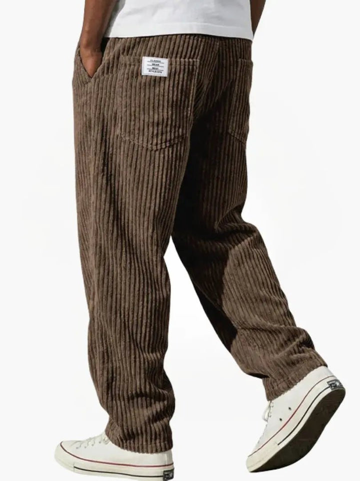 Herren Cordhose Elastischer Bund Vielseitig Cord-Textur - Braun