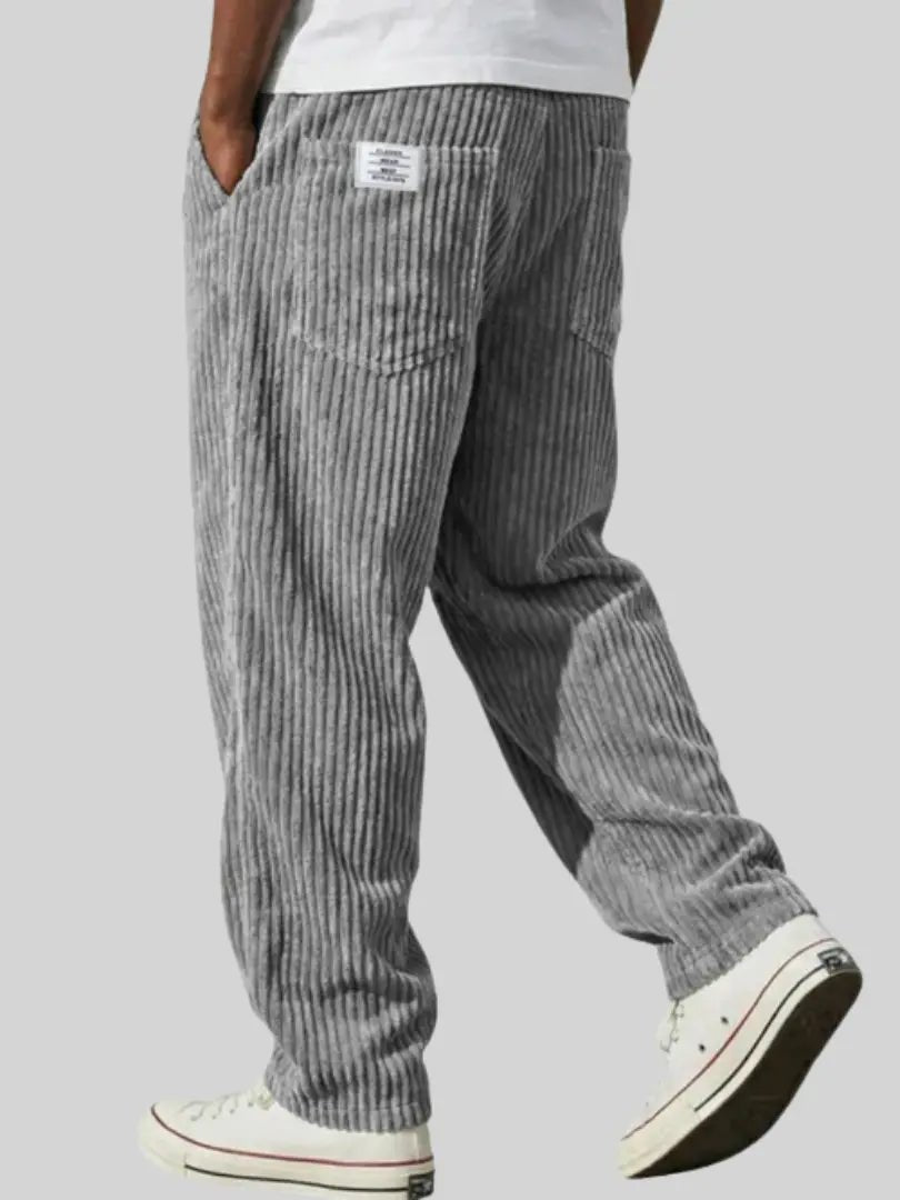 Herren Cordhose Elastischer Bund Vielseitig Cord-Textur - Grau