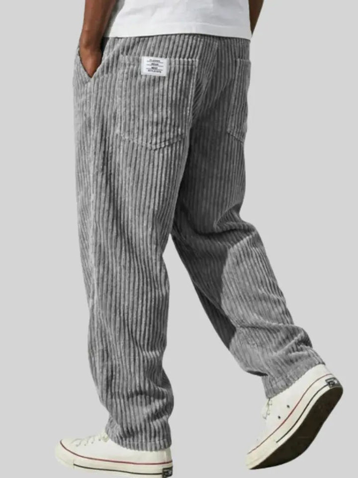 Herren Cordhose Elastischer Bund Vielseitig Cord-Textur - Grau