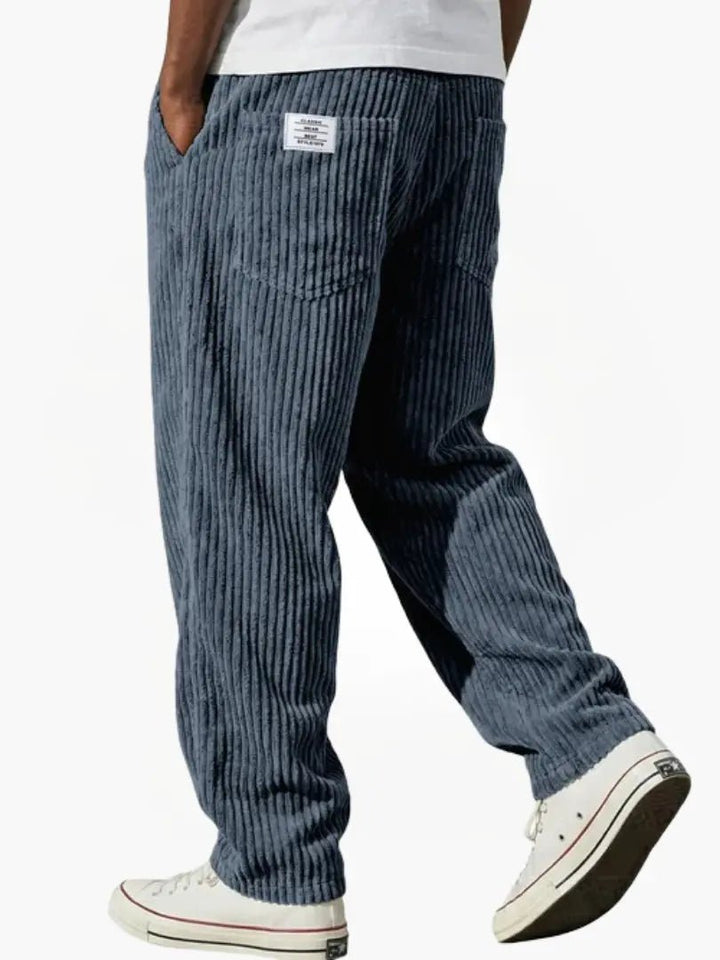 Herren Cordhose Elastischer Bund Vielseitig Cord-Textur - Blau