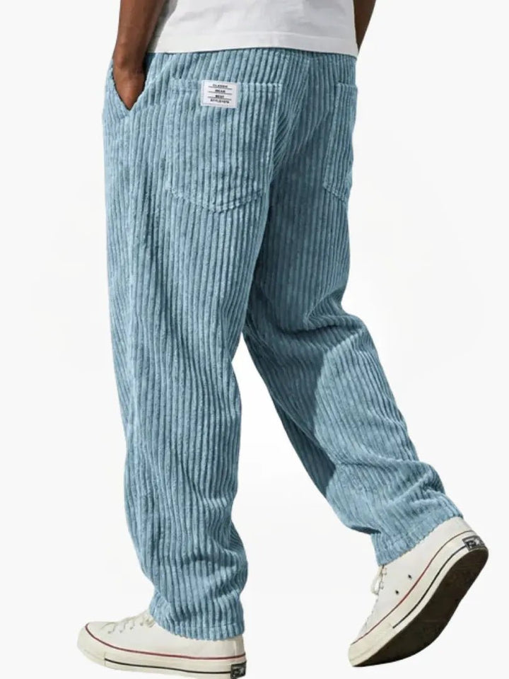 Herren Cordhose Elastischer Bund Vielseitig Cord-Textur - Hellblau