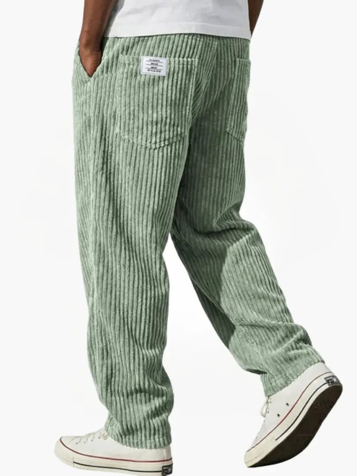 Herren Cordhose Elastischer Bund Vielseitig Cord-Textur - Hellgrün