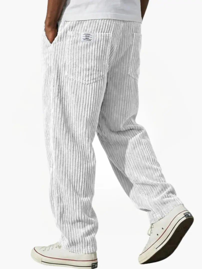 Herren Cordhose Elastischer Bund Vielseitig Cord-Textur - Weiß