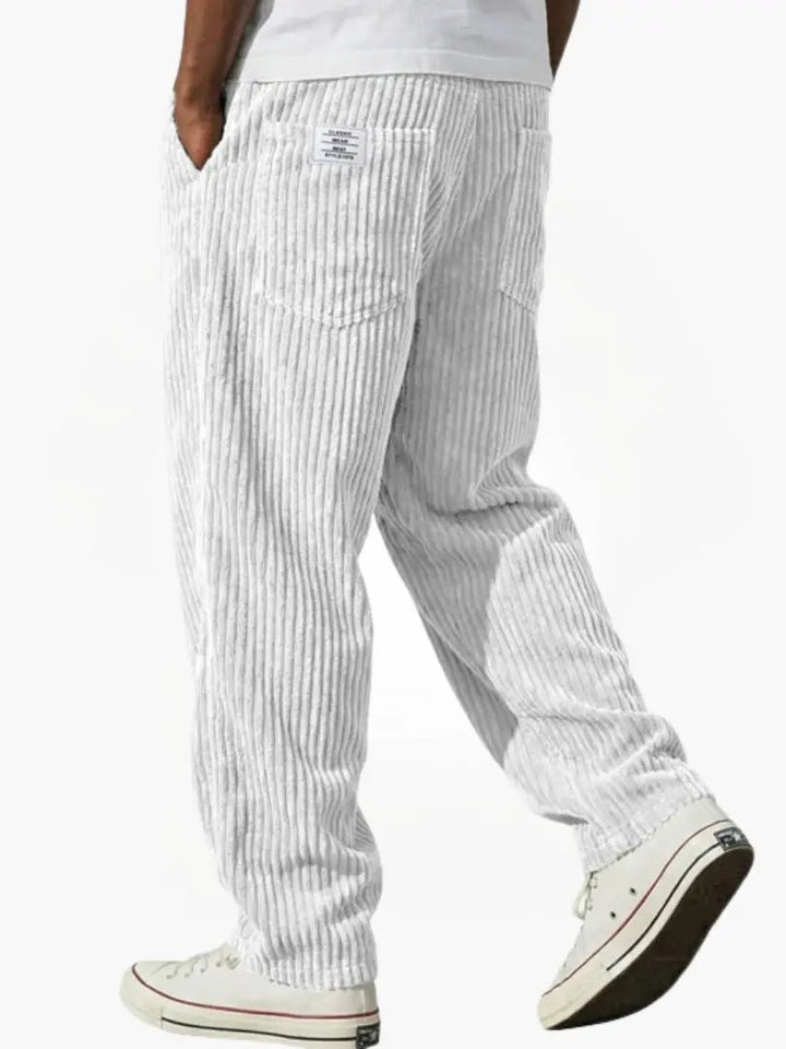 Herren Cordhose Elastischer Bund Vielseitig Cord-Textur - Weiß