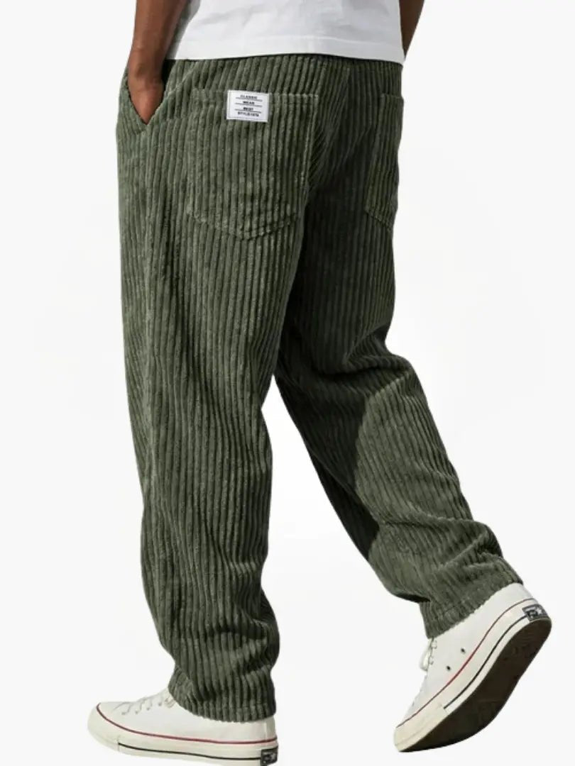 Herren Cordhose Elastischer Bund Vielseitig Cord-Textur - Grün