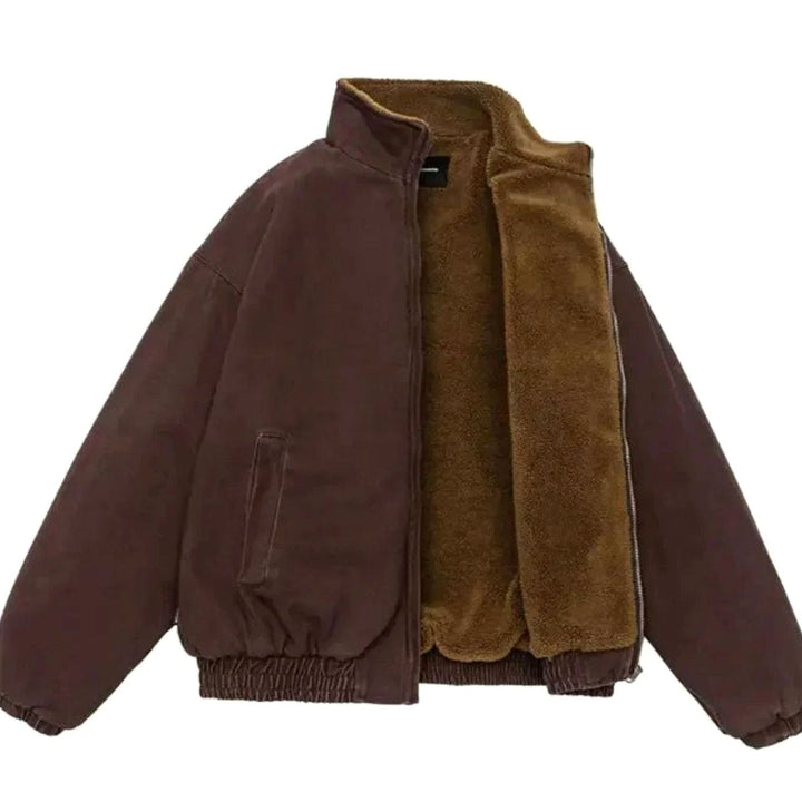 Herren Fleece-gefütterte Wattierte Reißverschluss-Winterjacke