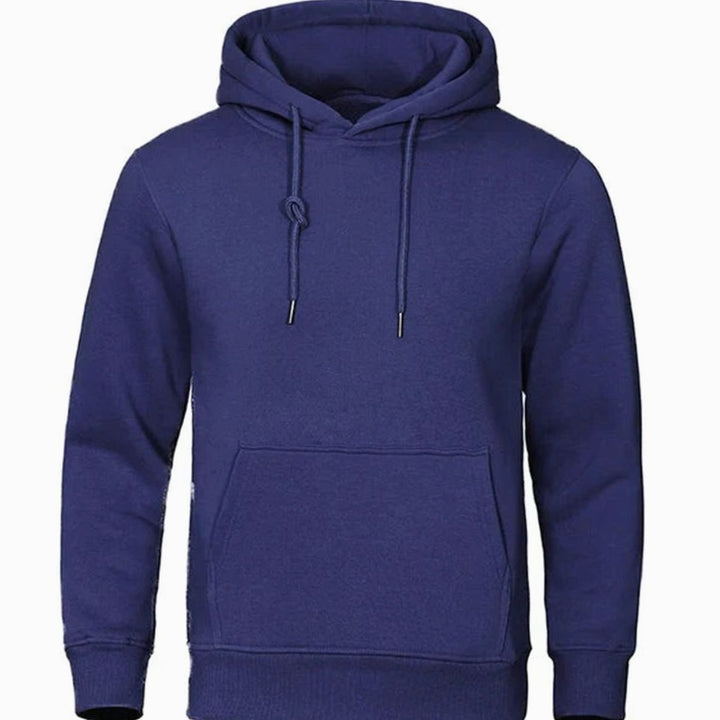 Herren Fleece Kapuzen-Sweatshirt mit Kordelzug und Känguru-Tasche - Marine