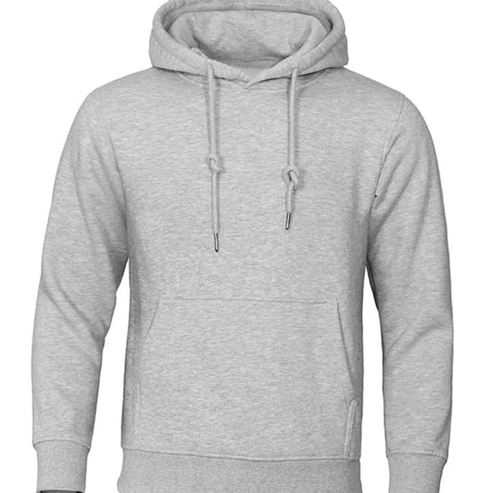Herren Fleece Kapuzen-Sweatshirt mit Kordelzug und Känguru-Tasche - Grau