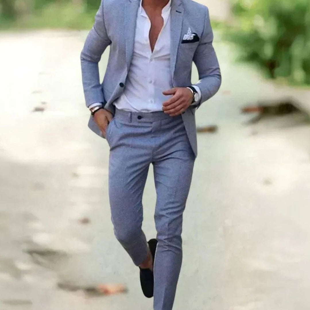 Herren Formeller Hochzeitsanzug-Set Slim-Fit Zweiteiler - Grau