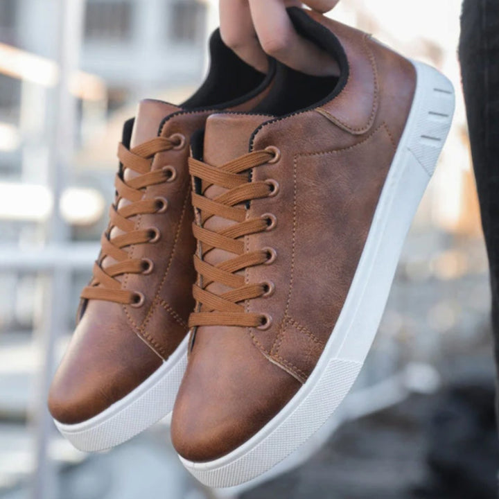 Herren Freizeit-Sneaker mit Schnürung Kunstleder Low-Top