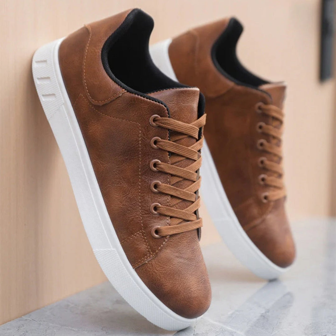 Herren Freizeit-Sneaker mit Schnürung Kunstleder Low-Top