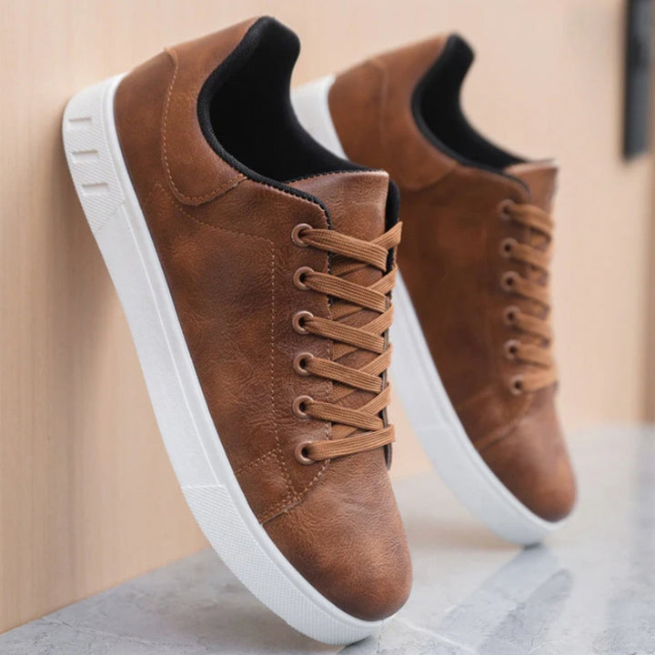 Herren Freizeit-Sneaker mit Schnürung Kunstleder Low-Top
