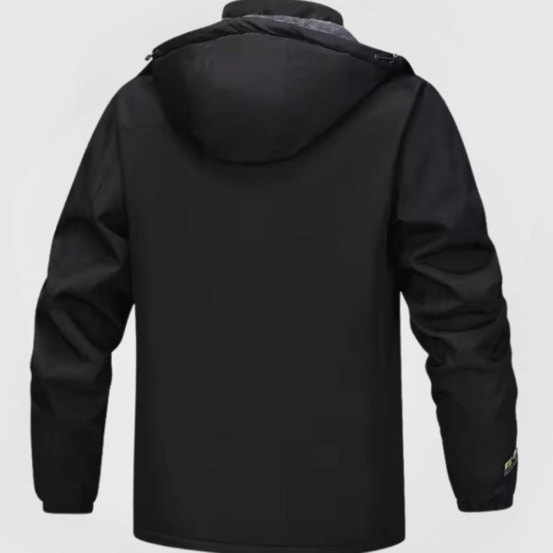 Herren Gefütterte Kapuzenjacke mit Reißverschluss für den Winter