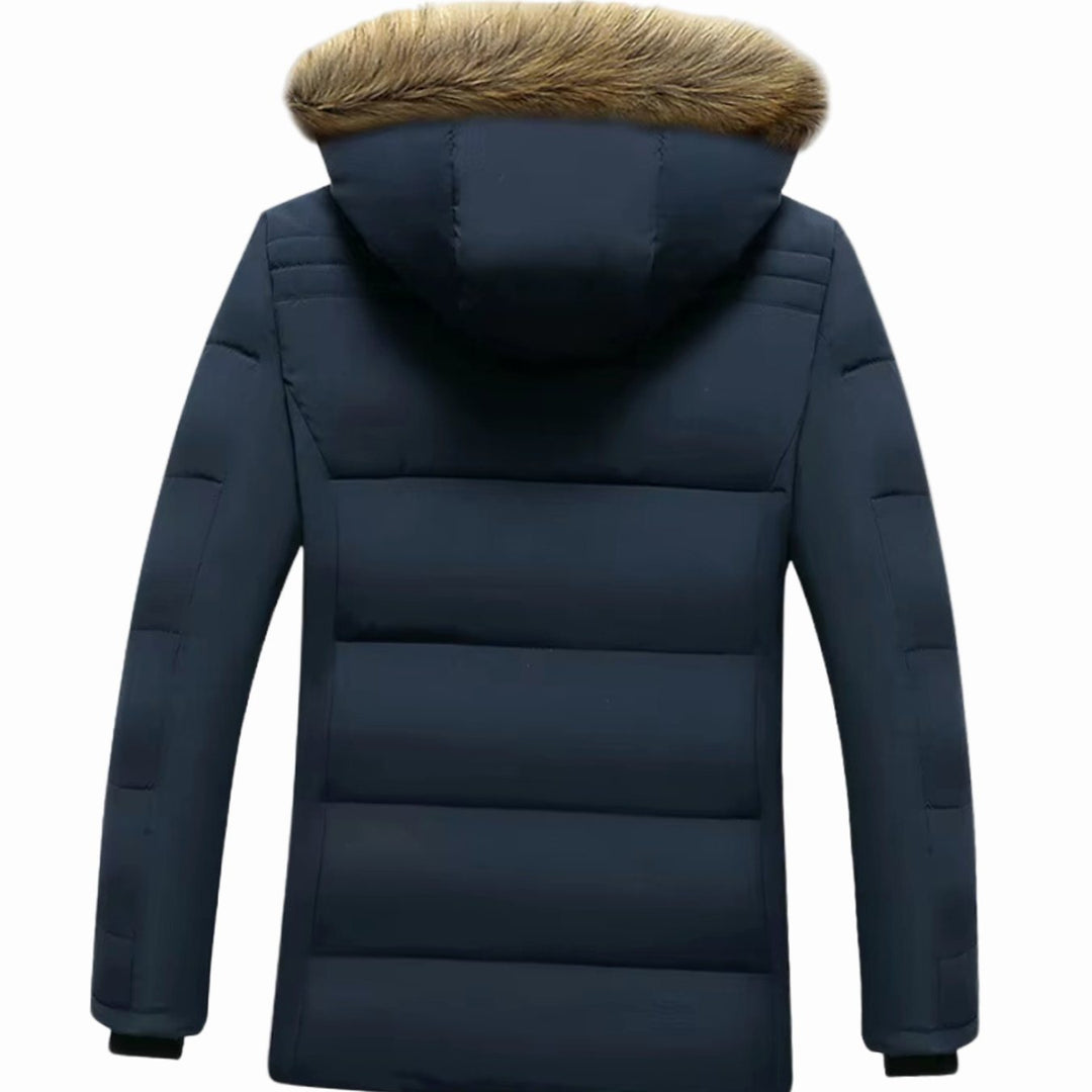 Herren Gefütterte Winterjacke mit Kapuze und Fellfutter
