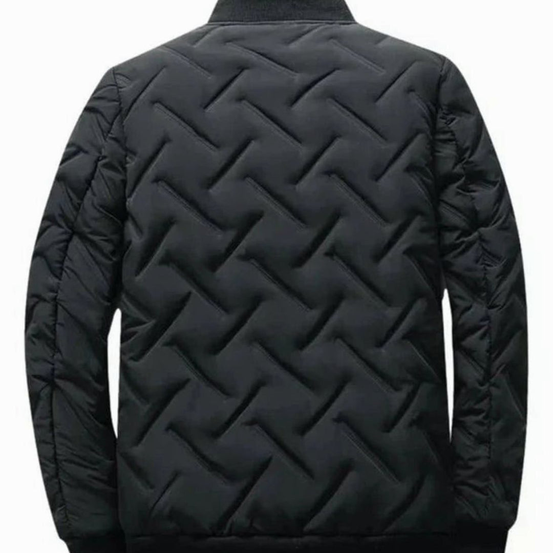 Herren Gesteppte Gefütterte Winterjacke mit Stehkragen