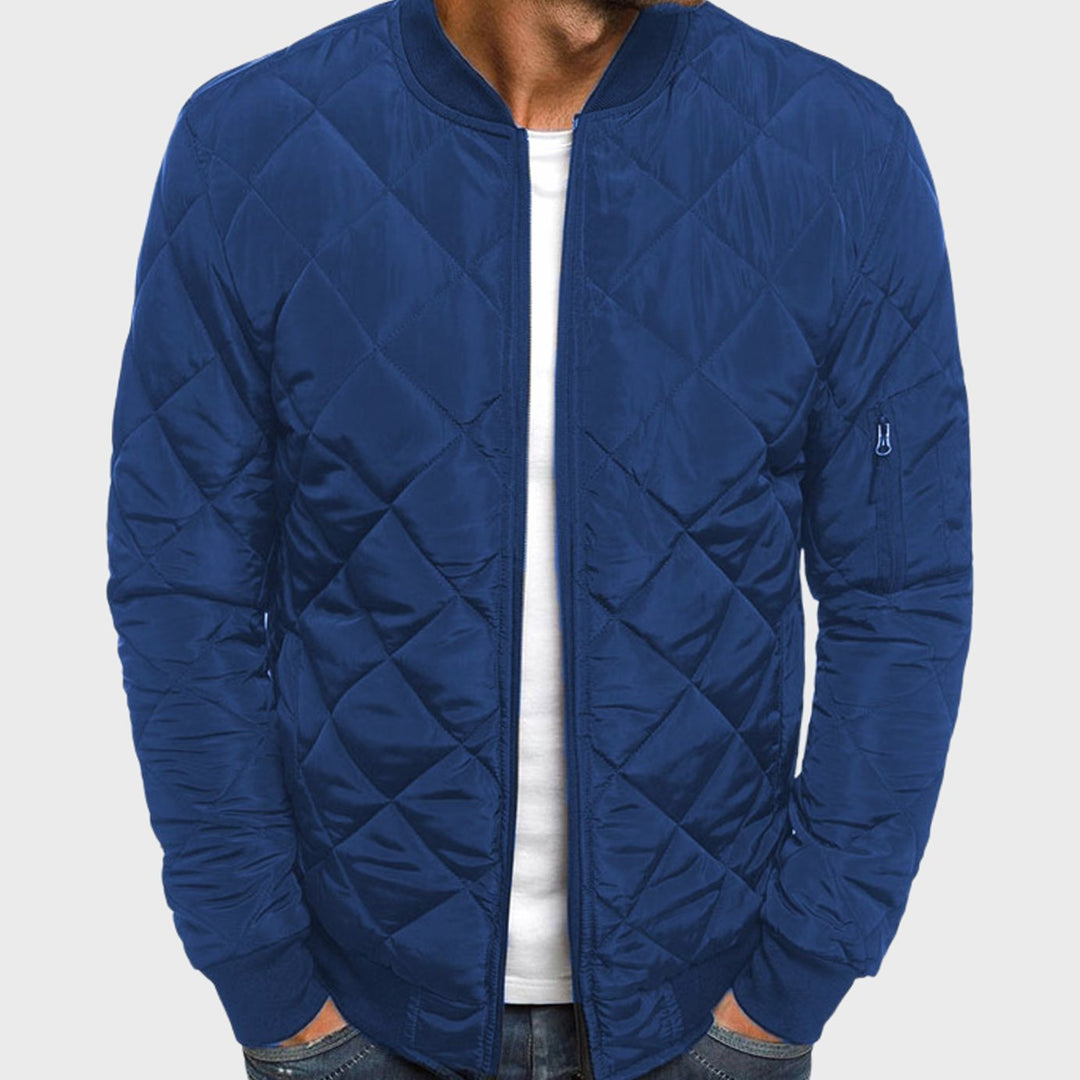 Herren Gesteppte Wärmende Winterstyle Jacke mit Reißverschluss