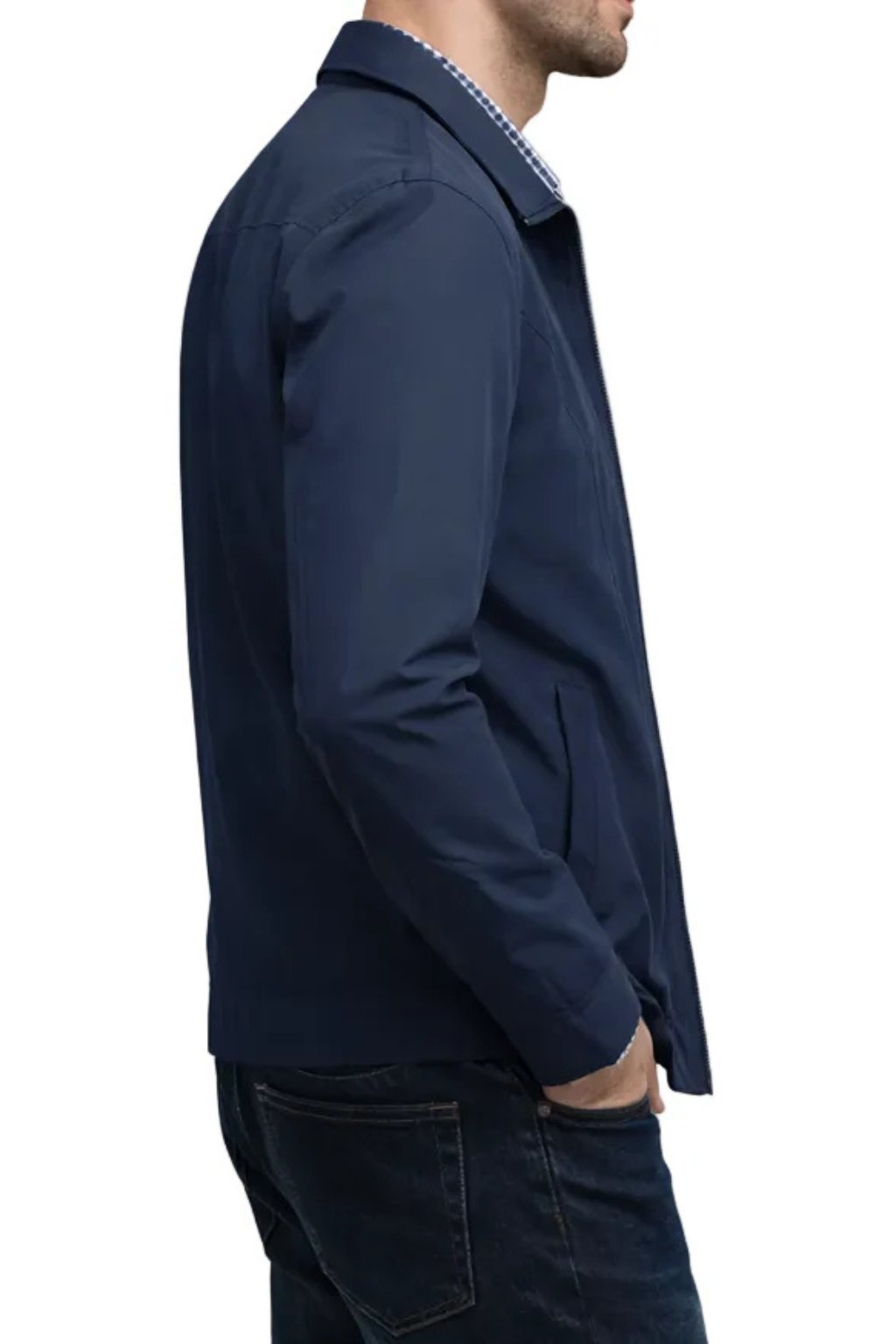 Herren Harrington Jacke Kragen Reißverschluss Klassisch