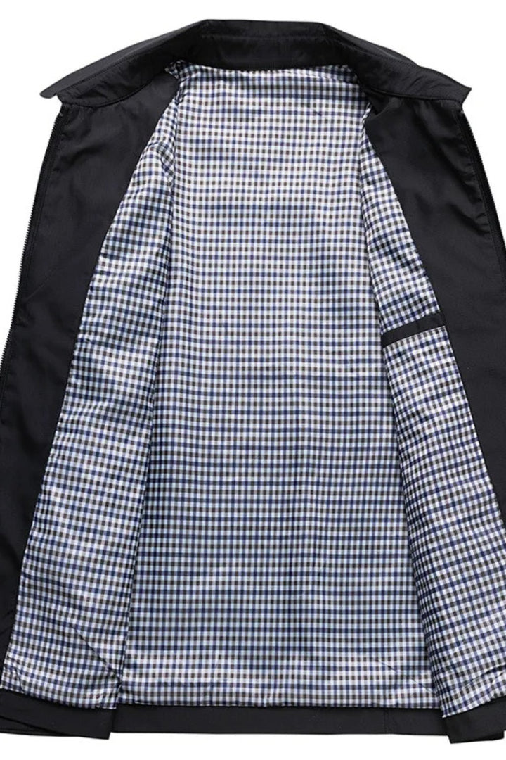 Herren Harrington Jacke Kragen Reißverschluss Klassisch