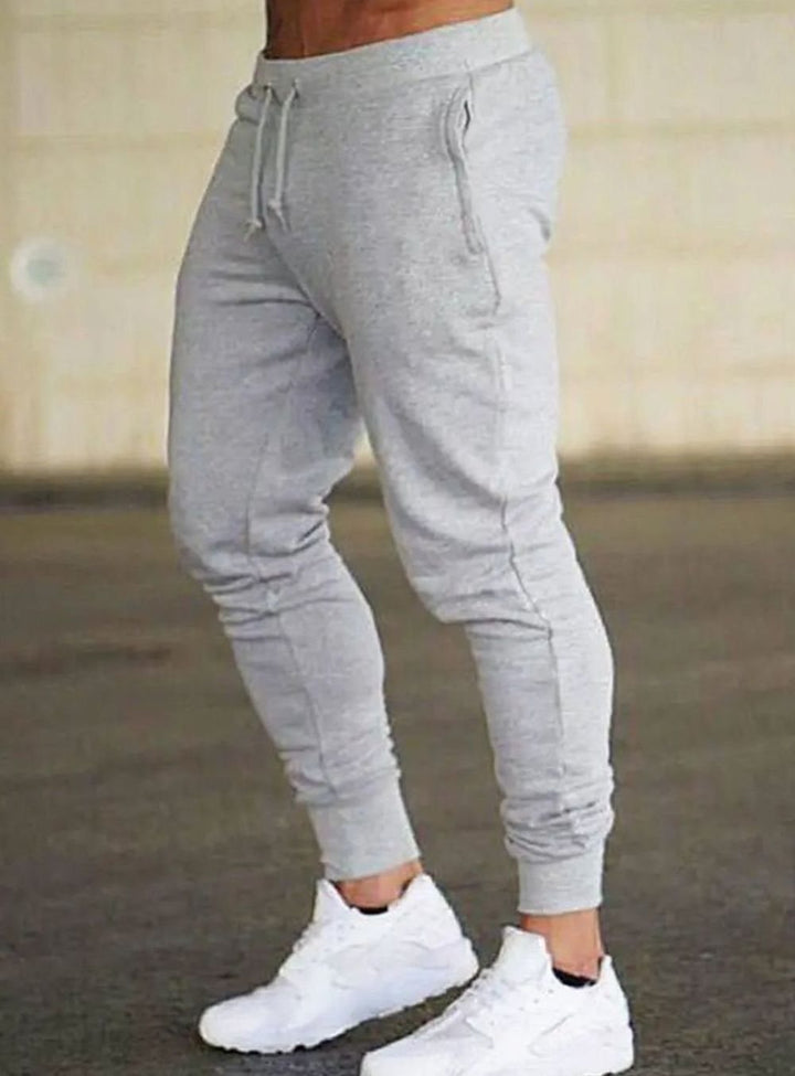 Herren Jogginghose mit Kordelzug Slim-Fit Sweatpants - Grau