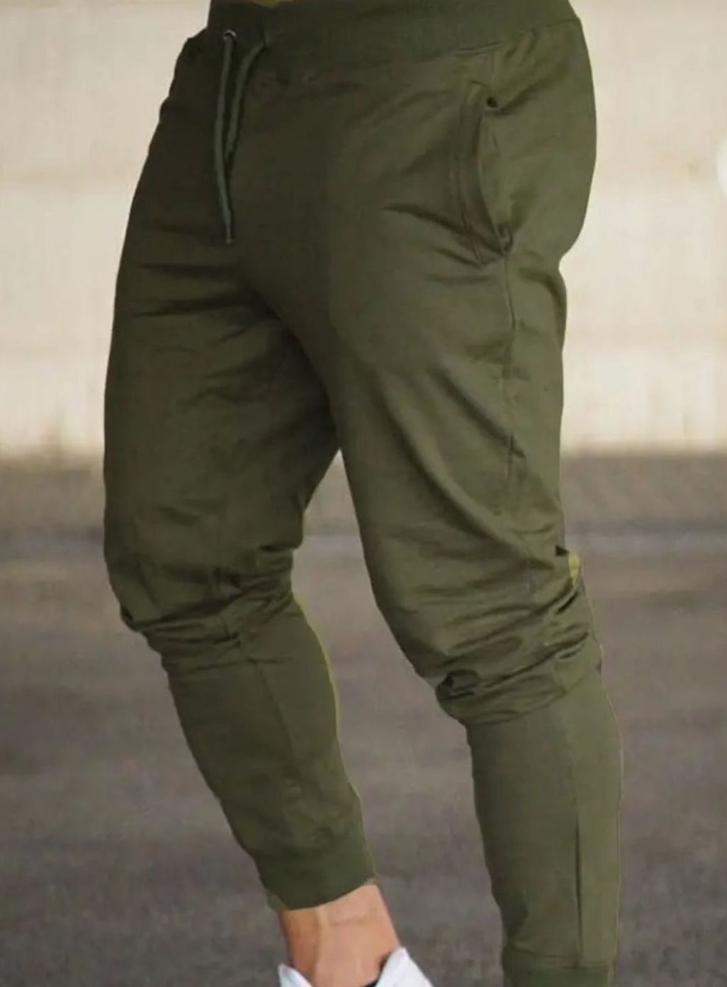 Herren Jogginghose mit Kordelzug Slim-Fit Sweatpants - Olivgrün