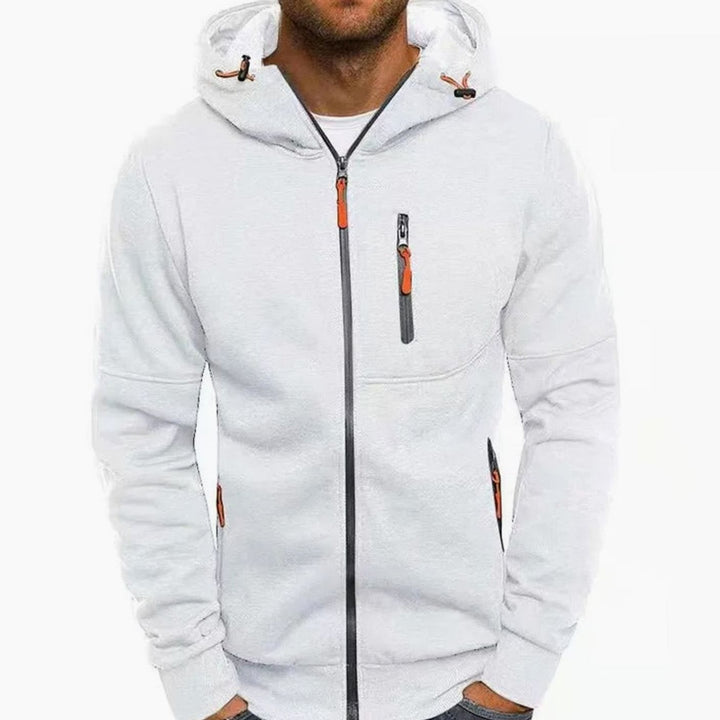 Herren Kapuzen-Sweatjacke mit Reißverschluss und Taschen - 3